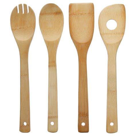 Lot De 4 Ustensiles De Cuisine En Bambou My Kozy Shop