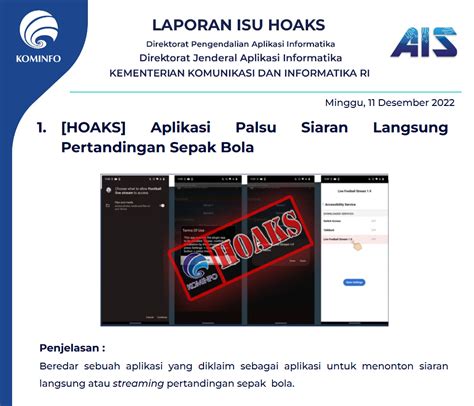 Isu Hoaks Disinformasi 11 Desember 2022 PPID Diskominfo Jateng