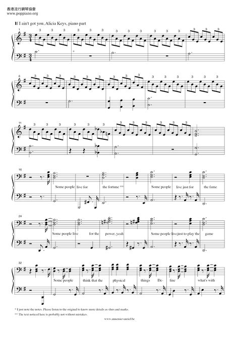 Alicia Keys Christina Aguilera If I Ain T Got You Sheet Music Pdf