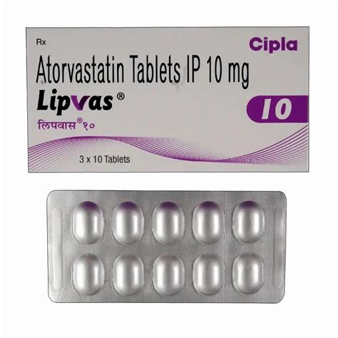 Lipvas Mg Tablet At Rs Stripe Atorvastatin Tablet In Nagpur