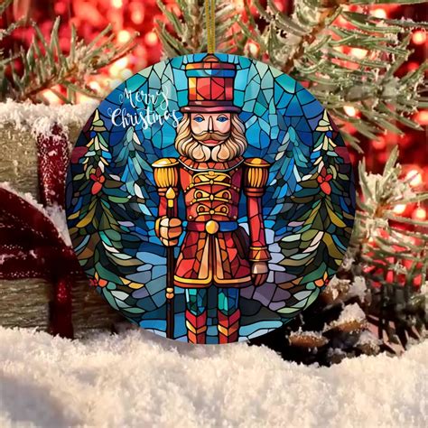 Nutcracker Christmas Ornament T Stained Glass Nutcracker X Tree Decor Holiday Ornament T