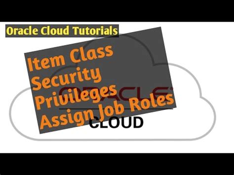 How To Create Item Class Security Privileges Assign Job Roles In