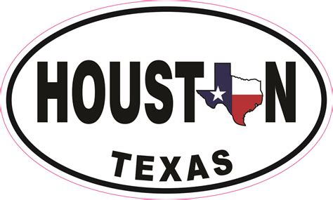 5in X 3in Oval Houston Texas Vinyl Sticker Car Truck Vehicle Bumper