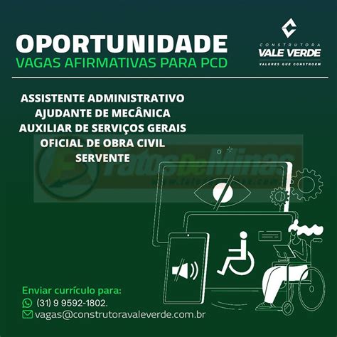 Oportunidade Pcd Confira As Vagas De Emprego Dispon Veis Na Construtora