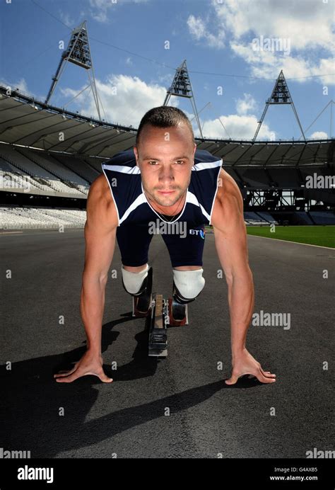 Paralympics - Oscar Pistorius Photocall - Olympic Park Stock Photo - Alamy