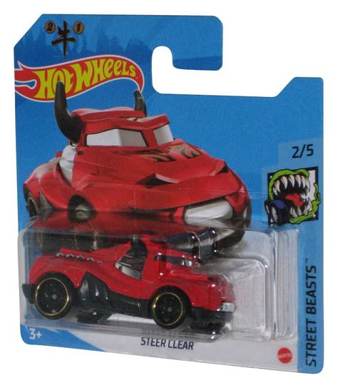 Hot Wheels Street Beasts Red Steer Clear Toy Car Short Card Walmart