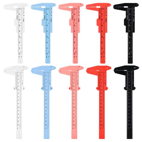 1 PC 0 80mm Mini Multicolor Dual Scale Plastic Vernier Caliper