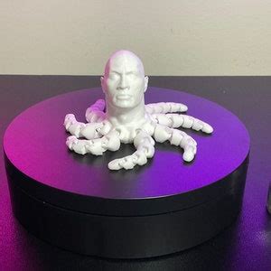 The Rocktopus Fidget Toy D Printed Dwayne Johnson Octopus Detailed