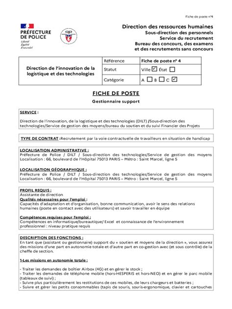 Remplissable En Ligne Avis De Vacance D Emploi Pour Le Recrutement D Un