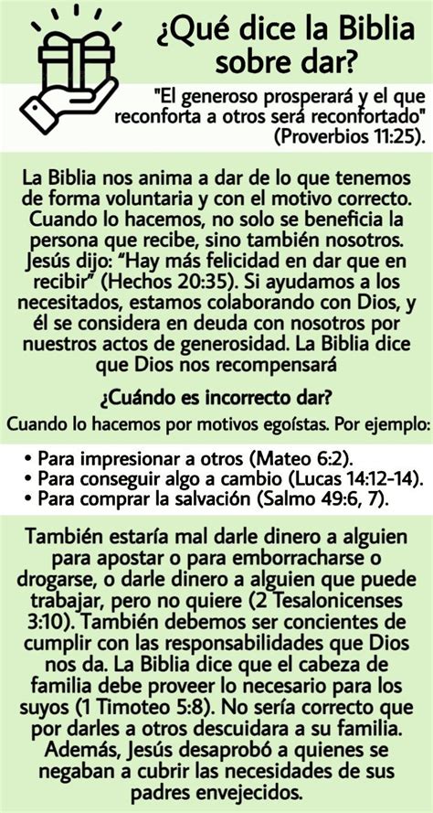 Qué dice la Biblia sobre dar Textos bíblicos sobre dar La biblia