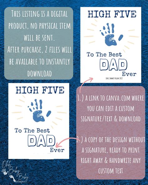 High Five To The Best Dad Ever Hand Print Father S Day Card Father S