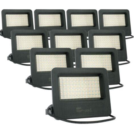 Lot de 10 Projecteurs LED Extérieur 50W IP65 4500 Lumens STRONG