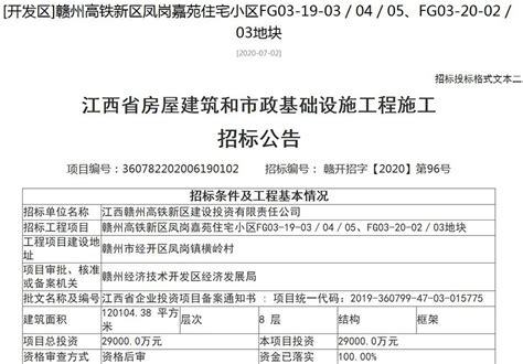 高铁新区凤岗嘉苑住宅小区项目开始招标 即将开建 房产资讯 赣州房天下