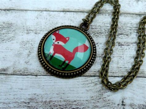 Halskette mit Fuchs Motiv Tier Schmuck Mädchen Halsschmuck Etsy de