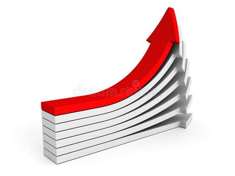 Red Arrow Leader Growing Up On Bar Chart Team Stock Illustration