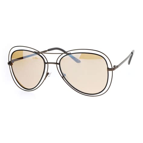 Sa106 Unique Double Rim Frame Wire Metal Rim Aviator Sunglasses Ebay