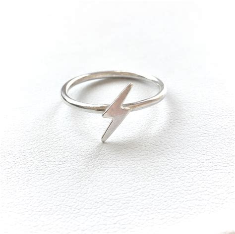 Sterling Silver Lightning Bolt Ring Br