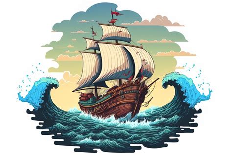 Premium AI Image | Animated animation and artwork of a pirate ship ...