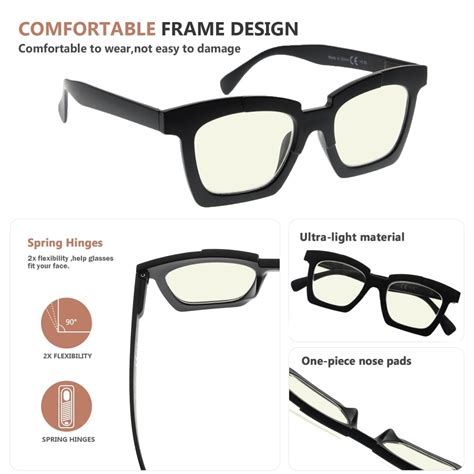 4 Pack Modern Blue Light Filter Reading Glasses For Women