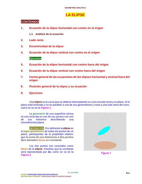 Pdf La Elipse Academica Ues Edu Sv Geometr A Anal Tica La