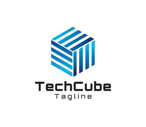 Plantilla De Dise O De Logotipo De Tecnolog A De Cubo Vector Premium