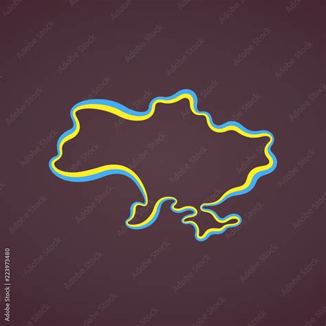 Ukraine - Outline Map Stock Vector | Adobe Stock