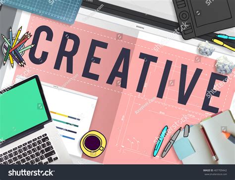 Creative Thinking Graphic Layout Desktop Concept Stock Illustration ...