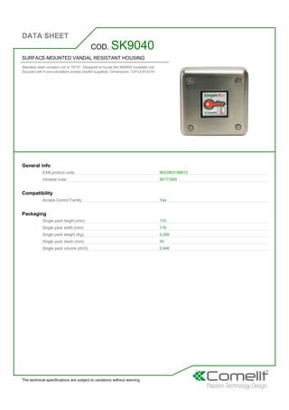 Comelit Sk Data Sheet Pdf