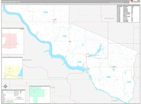 Charles Mix County, SD Wall Map Premium Style by MarketMAPS