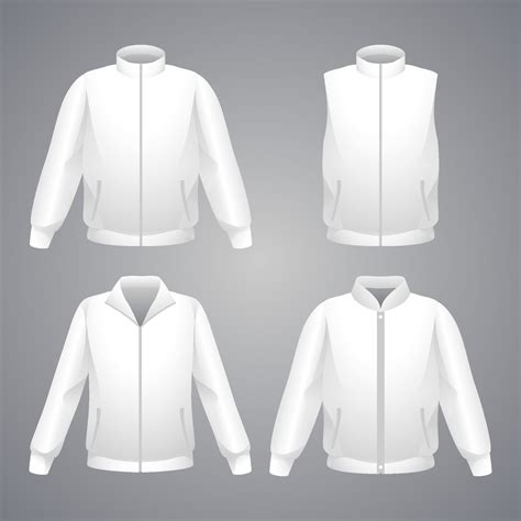 White Jacket Mockup Set Vector Art At Vecteezy