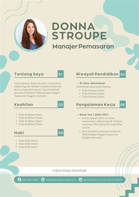 Halaman Gratis Contoh Cv Profesional Keren Canva