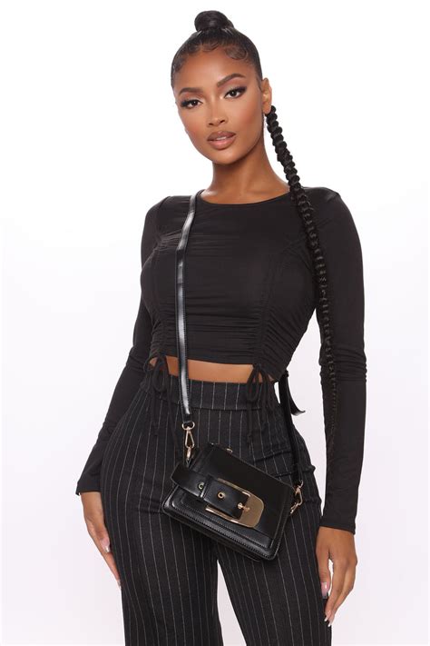 Buckled In Crossbody Bag Black Fashion Nova Handbags Fashion Nova