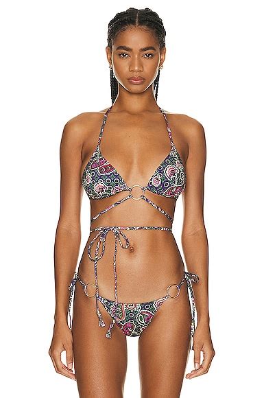 Bananhot Rings Bikini Top In Purple Paisley Fwrd