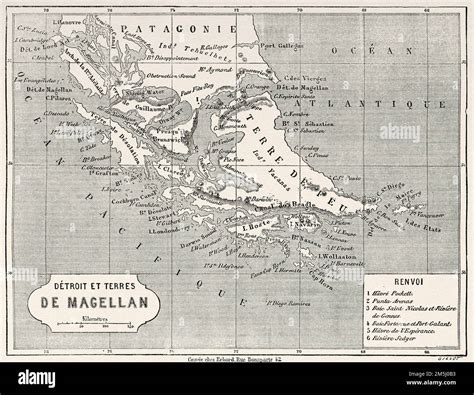 Ancienne Carte Du D Troit De Magellan Patagonie Chili Am Rique Du