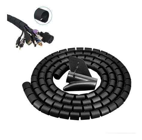 Organizador De Cables Espiral Mm Negro Metros Solshop