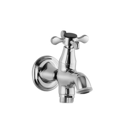 2 Way Bib Cock Tap With Wall Flange Chrome