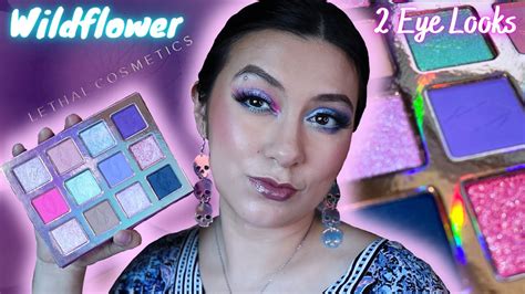 LETHAL COSMETICS WILDFLOWER PALETTE REVIEW SWATCHES 2 EYE LOOKS I