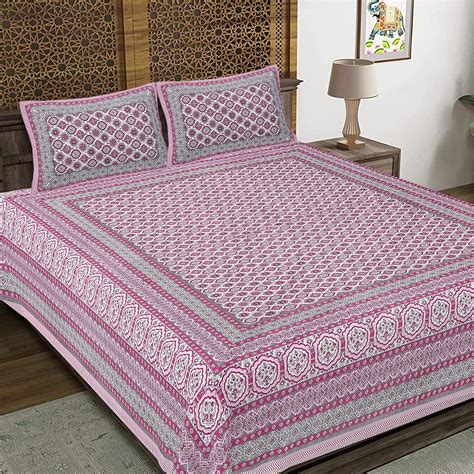 Westlyn Hand Block Print 300 Tc Cotton King Size Bedsheet Multi