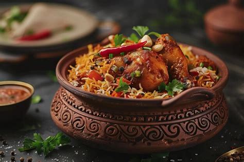 Premium Photo Indian Country Chicken Biryani In Clay Pot Indian