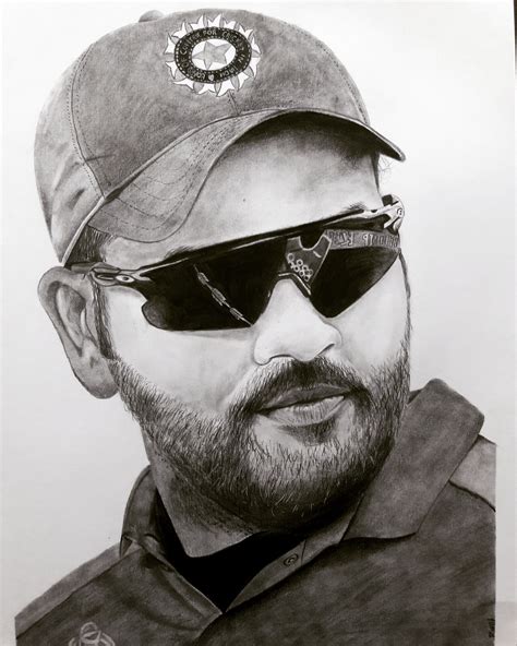 Drawing of Batsman Rohit Sharma | Portrait drawing, Pencil portrait drawing, Portrait sketches