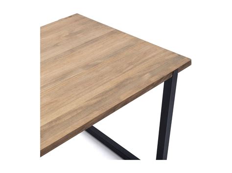 Mesa De Comedor Uley 180x80x75cm Negra En Madera Maciza De Pino Acabado