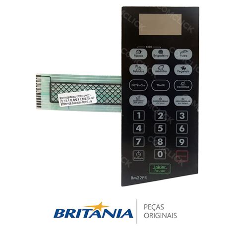 Membrana Painel Frontal Para Micro Ondas Brit Nia Bm