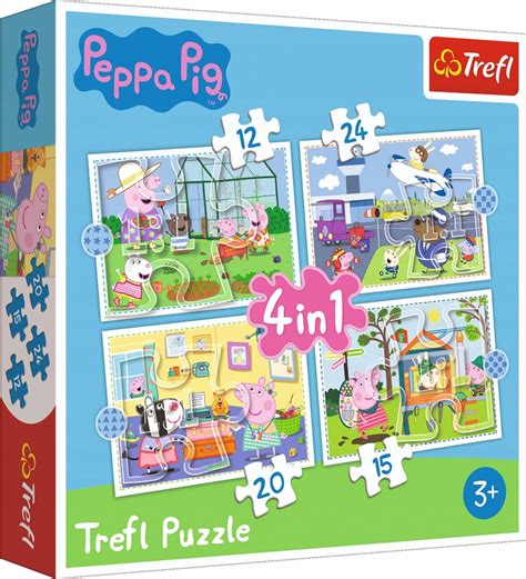 Trefl puzzle 4W1 świnka peppa 34359 11691112752 Allegro pl