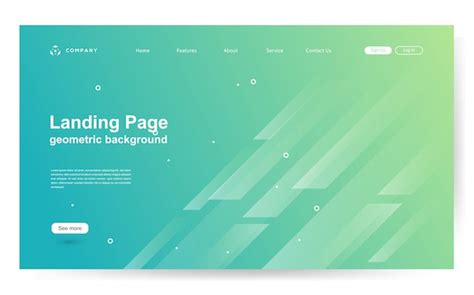 Premium Vector Website Template With Geometric Shape Background