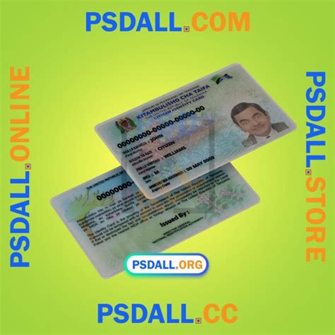 Tanzania Id Card Psd Template