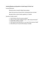 Learning Objectives And Questions To Guide Analysis Of Uber Case Docx