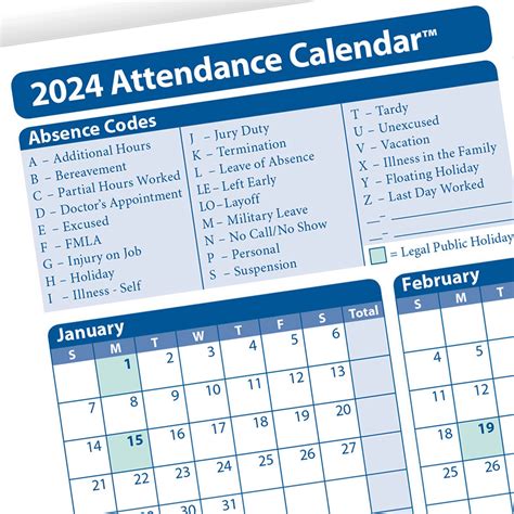 Free Printable Employee Attendance Calendar Plastic Process