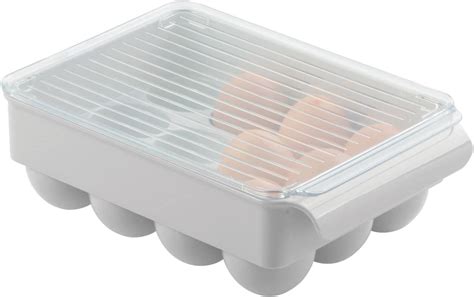 Mdesign Stackable Plastic Covered Egg Tray Holder Storage Container