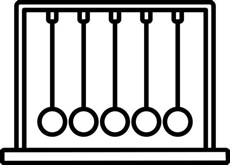 Newton, pendulum, physics vector icon on transparent background ...