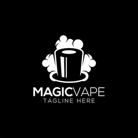 Chapeau de magicien et modèle de conception de logo vape avec style